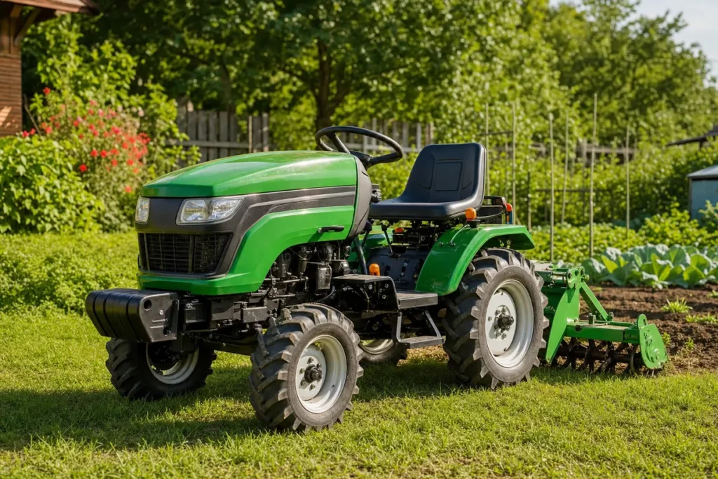 Mini traktor przygotowany do pracy w upały i kurz