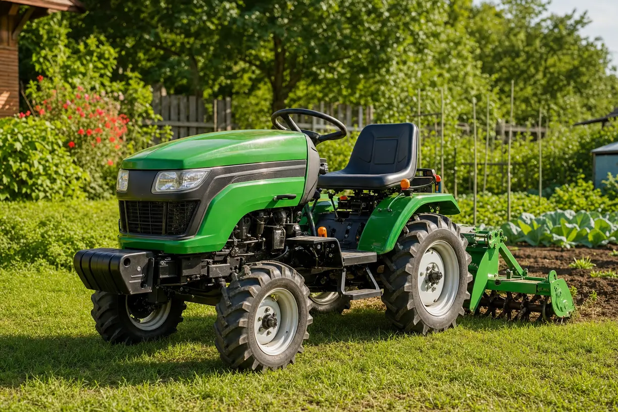 Mini traktor przygotowany do pracy w upały i kurz