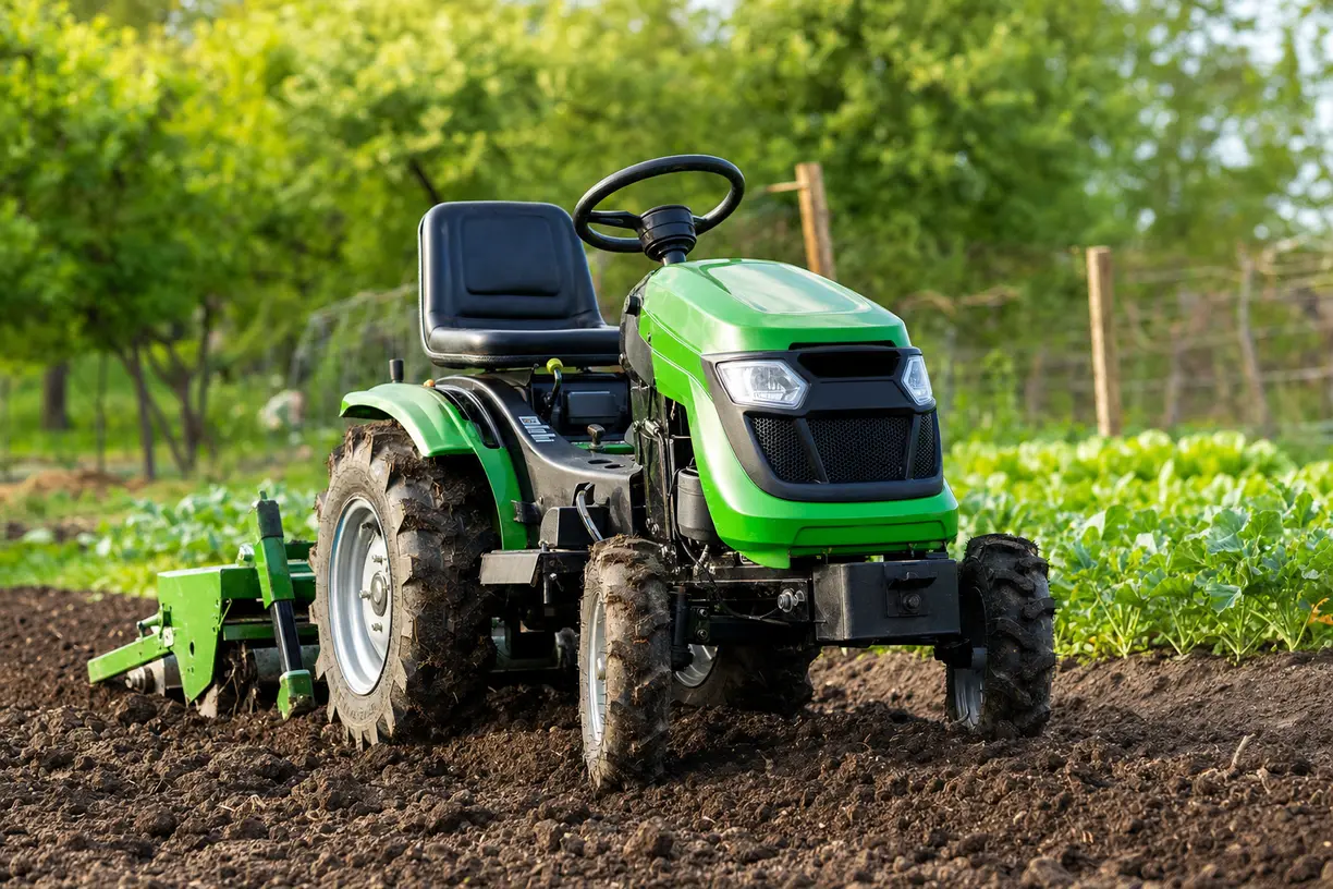 Mini traktor z osprzętem do modernizacji gospodarstwa
